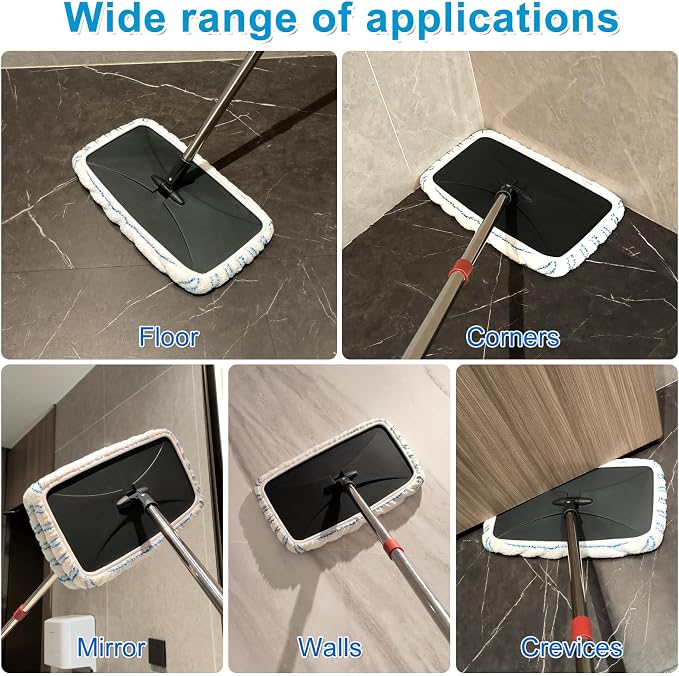 4 Pack Mop Heads Replacements for Ocedar Hardwood Floor 'N More Microfiber Mops,Terry Cloth Mops Refills 15 x 8 Flat Dust Mop Pads for O Cedar mop,Washable&Reusable Mopping Pads (Handle Not Included) | Wet and Dry