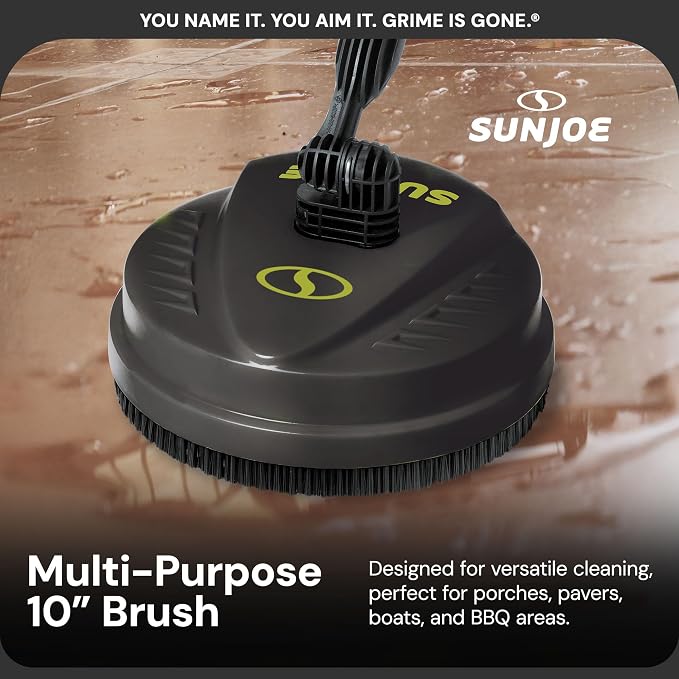 Sun Joe 10-Inch Multi-Surface Pressure Washer Cleaner Attachment with Dual 360° Rotating Spray Nozzles – Deck, Patio, Driveway & Garage Cleaning for SPX Series Pressure Washers, SPX-PCA10