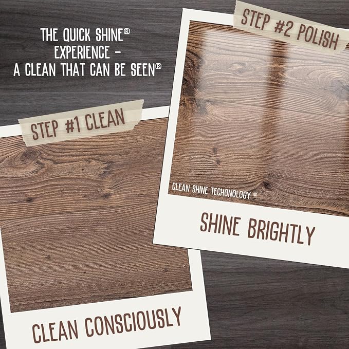 Quick Shine Multi Surface Floor Cleaner 64oz, Ready to Use-Streak Free-No Rinse, Use on Hardwood, Laminate, Luxury Vinyl Plank & Stone, Use in Spray Mops & Vac Mops, Safer Choice Cleaner