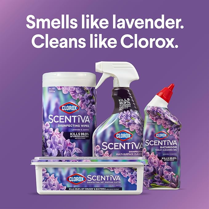 Clorox Scentiva Bathroom Toilet Cleaning Gel, Lavender and Jasmine, 24 Fluid Ounces (Pack of 2)