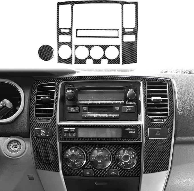 Navigation Stickers Fit for Toyota 4Runner(N210) 2003-2009 | for SR5/Sport Edition/Limited | Real Carbon Fiber | Center Console Navigation Panel Trim | Anti-scratch | Self-adhesive