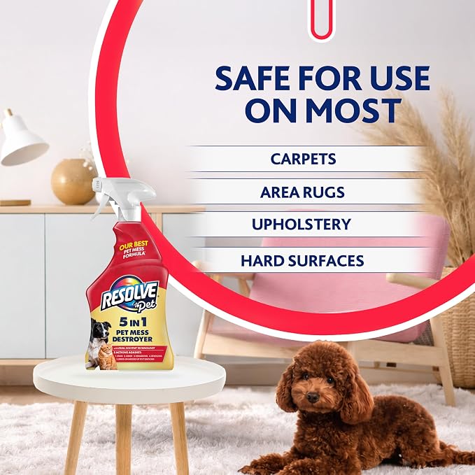 Resolve 5-in-1 Carpet Cleaner Spray – for Removal of Pet Stains & Odors Up to 7 Days Old, 22oz