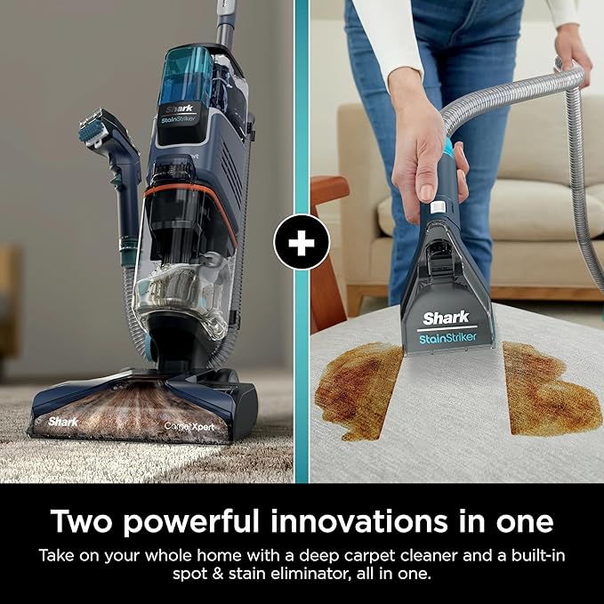 Shark R-EX200 CarpetXpert Deep Cleaner for Carpet, Rugs & Upholstery with StainStriker, Navy - Certified Refurbished