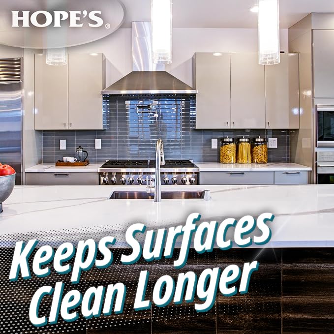 HOPE'S Perfect Quartz Countertop Cleaner, No Hazy Residue, Streak-Free, Safe on Food Contact Surfaces, Fragrance-Free, Sunscreen-Free, Counter Cleaner for All Brands of Quartz, 23 Fl Oz, Pack of 12