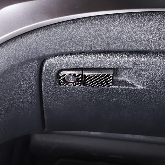 Car Glove Box Trim Cover for Honda Pilot 2016-2022/Ridgeline 2017-2023/Passport 2019-2023, Co-Pilot Storage Organizer Glove Box Switch Trim Sticker, Carbon Fiber (Passenger Glove Box Switch Sticker)