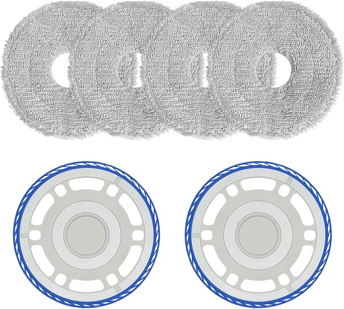 4 Mop and 2 Mop Pad Plate Accessories for Ecovacs Deebot T30 Pro Omni/ T30s/ T30s Pro/ N30 Pro/ N30 Omni/ N30 Pro Omni/Yeedi M12 Pro+, Board Holder Replacement Mop Tray Part Attachment