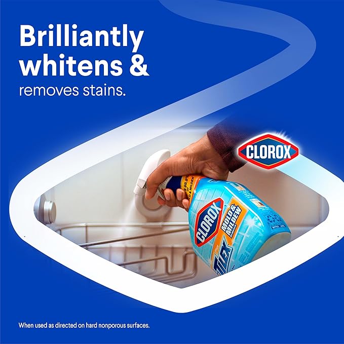 Clorox Plus Tilex Mold and Mildew Remover with Bleach, Spray Bottle, 32 Fluid Ounces, Unscented, Pack of 3