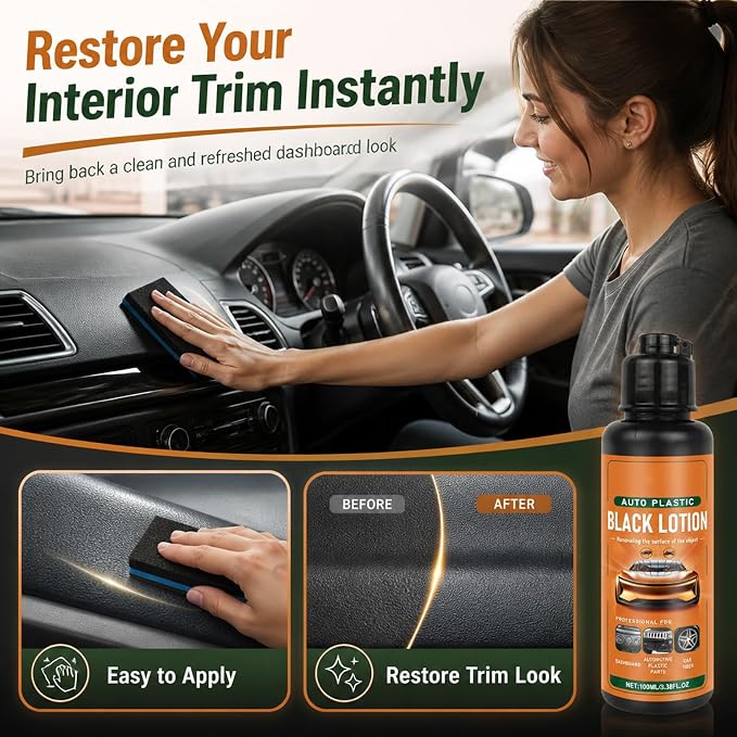 Auto Plastic Restorer Kit - Plastic Restorer Kit for Car, Auto Plastics Black Lotion (2PCS)