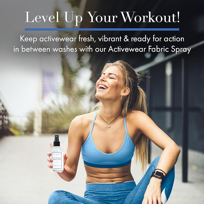 The Laundress Activewear Fabric Refresher Spray, Marine Fragrance, 8 oz | Odor Freshener for Performance Gear, Towels, Tote Bags, Sneakers & Yoga Mats, 48 Hours* of Bright, Energetic Fragrance