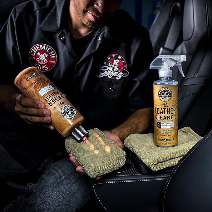 Chemical Guys, 9-Piece Leather Cleaner, Conditioner & Total Interior Kit | Conditioner and cleaner for cars, furniture, office seating, and luxury vehicle owners, safe on natural, synthetic, and faux