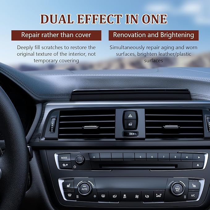 Car Scratch Repair Kit - 2026 Upgraded，Interior Scratch Remover for Car Dashboards, Plastics, and Leather, Long-Lasting Protection and Gloss Enhancement - 4.23 oz