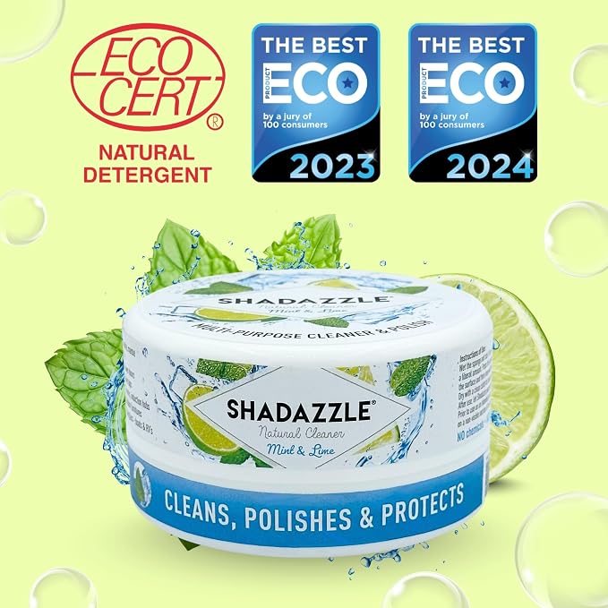 Shadazzle Natural All Purpose Cleaner and Polish – Eco friendly Multi-purpose Cleaning Product (10.58 Ounce (Pack of 1), Mint & Lime)