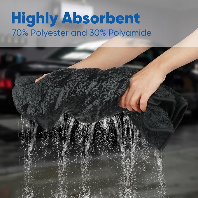 HOMEXCEL Car Drying Towel, 36"x 24" Microfiber Towels for Cars, Trucks, SUV | Professional Microfiber Drying Towels for Cars Detailing & Cleaning, with Twisted-Loop, 1200GSM for a Streak-Free Finish