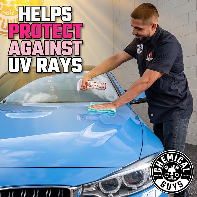 Chemical Guys, Speed Wipe Quick Detailer Spray, High Gloss Shine, 16 oz | Spray-and-wipe detailer adds instant streak-free gloss on paint, glass, wheels and trim between full washes