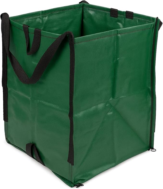 DURASACK Heavy Duty Home and Yard Bags, Green | 48-Gallon Reusable Self-Standing Lawn and Leaf Bags Garbage Can with Reinforced Handles