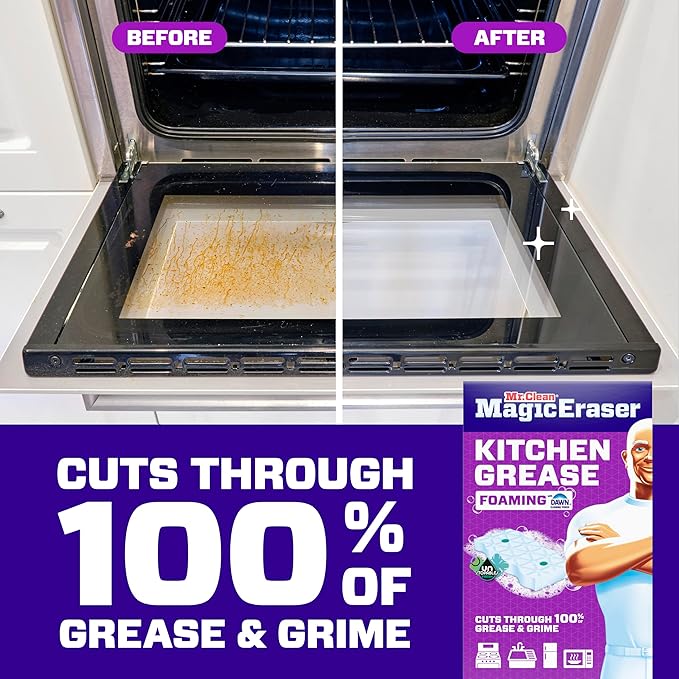 Mr. Clean Magic Eraser Sponge, All Purpose Cleaner, Cleaning Scrubber, Wall, Kitchen, Bathroom, Shower Cleaner, Melamine Sponge, Cleaning Pads, Variety Pack, 5 Extra Durable, & 3 Grease Magic Erasers