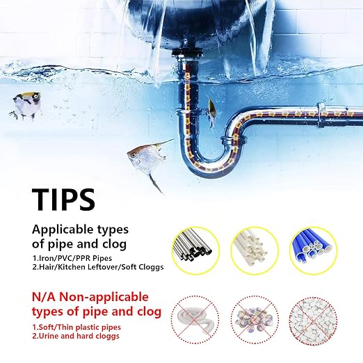 Drainsoon Drain Auger 25 Ft with Gloves, Plumbing Snake Drain Auger Hair Clog Remover, Heavy Duty Pipe Drain Clog Remover for Bathtub Drain, Bathroom Sink, Kitchen Cleaning