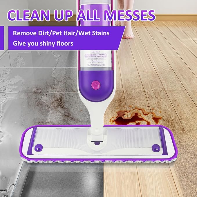 Reusable Microfiber Mop Pads for Swiffer PowerMop: 15” Washable Refills | 7 Absorbent Mopping Replacements, Wet Dry Use, for Multi-Surface Hardwood Tile Floor, Kitchen Bathroom Cleaning, White
