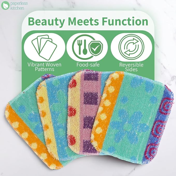 Reusable Dish Scrub Pads (12 Pack) – Non-Scratch Kitchen Scrubbers for Dishes, Pots & Pans – Sponge Alternative, Long-Lasting, Washable & Best Value Pack
