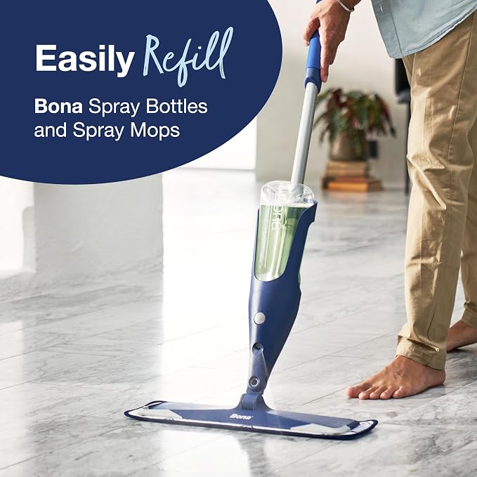 Bona Multi-Surface Floor Cleaner Refill - 128 fl oz - Unscented | Refill for Bona Spray Mops and Spray Bottles - Residue-Free Cleaning Solution for Stone, Tile, Laminate, and Vinyl Floors