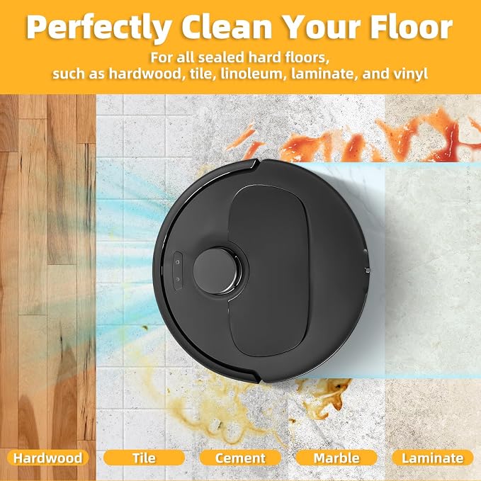 LOVECO 8 Pack Mop Pads Compatible with Roborock Qrevo Series Robot Vacuum | High Density Microfiber, Washable & Reusable, Super Absorbent, Strong Decontamination, Streak-Free, For Roborock Qrevo