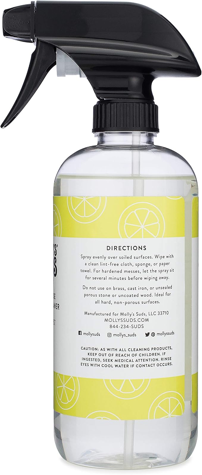 Molly's Suds All Purpose Cleaner | Multi Surface Household Spray (Powerful, Versatile) | Clean, Simple Ingredients | Lemon Burst, 16 oz (2 Pack)