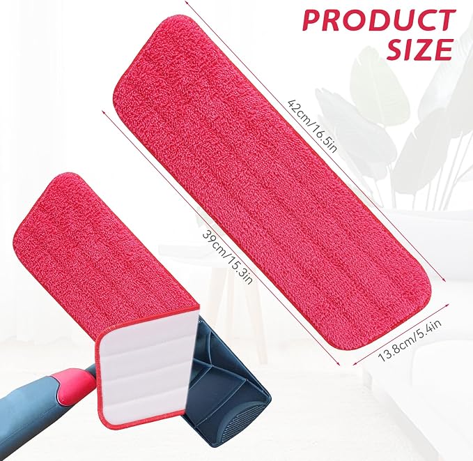 Replacement Microfiber Mop Pad for Rubbermaid Reveal Spray Mop - 12 Pack Wet & Dry Floor Cleaning Refills Reusable Fit for Any Microfiber Reveal Flat Mop 16.5"