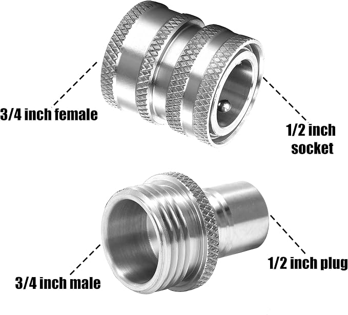 M MINGLE Pressure Washer Adapter Set, Stainless Steel Quick Disconnect Kit | M22 14mm Swivel to 3/8 Inch Quick Connect, 3/4 Inch to Quick Release, 8-Pack