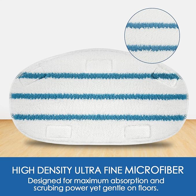 10 Pack Replacement Steam Mop Pads for PurSteam ThermaPro 211 & 10-in-1 | Old 5-tab version only; not for the new 6-tab mop. Machine-washable microfiber pads for sealed hardwood, tile and laminate.