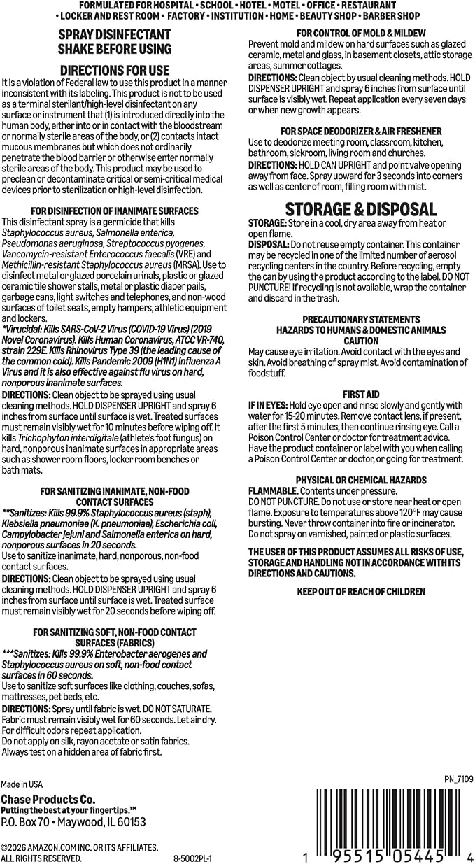 Amazon Basics Disinfectant Spray, Mountain Meadow Scent, Kills 99.9% of Bacteria, 19 Oz, Pack of 1