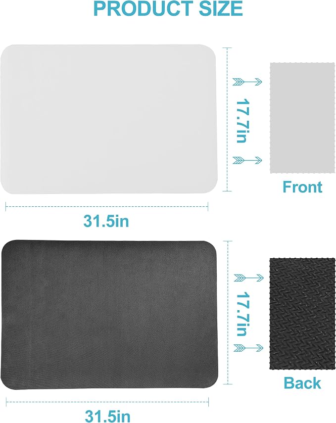 Dish Drying Mat for Kitchen Counter,Dish Drying Pad with Non-slip Rubber Backed, Hide Stain Anti Absorbent for Kitchen Counter, Drying Mat for Coffee Machine Dish Rack (Light Grey, 17" x 31.5")