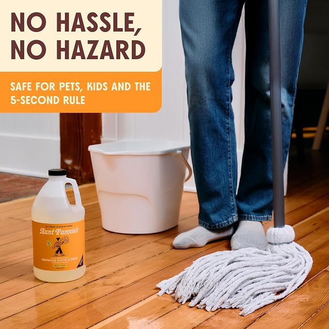 Aunt Fannie's Ultra Concentrated Hardwood Floor Cleaner, Vinegar-Free Plant Based Hardwood Floor Cleaner for Mopping, Bright Lemon Scent, 64 oz. (Pack of 1)