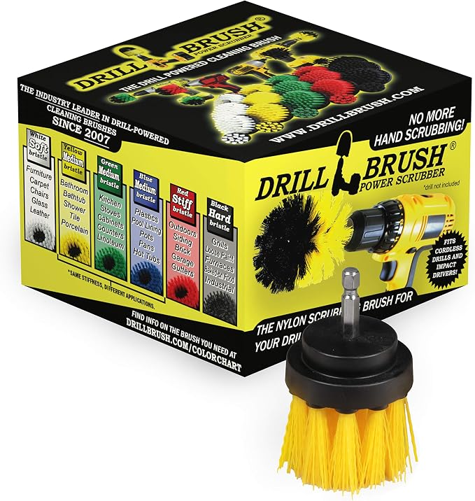 Scrub Brush for Shower - Cleaning Supplies - Scrubbing Bathroom Accessories - Shower Cleaner Brush - Bathtub Scrubber - Sink Cleaner Brush - Tile Grout Cleaner - Shower Door Brush - Glass Door Brush