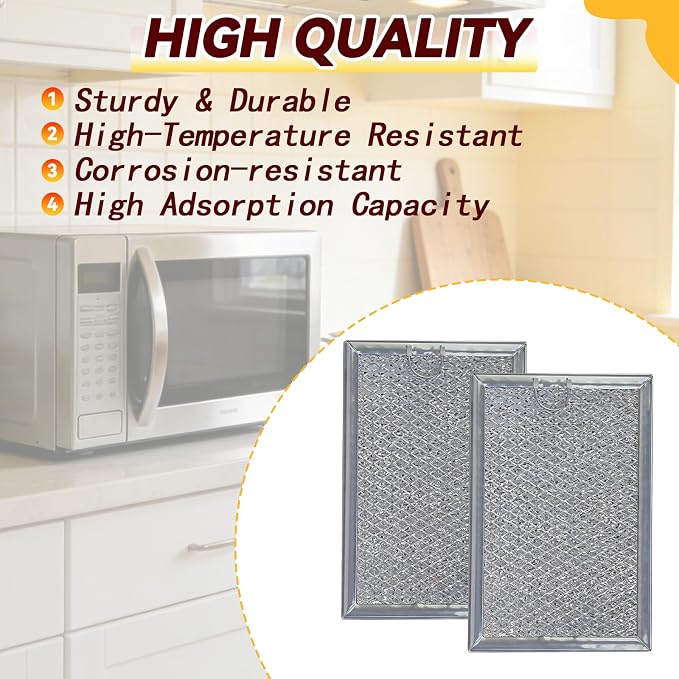 2-Pack Microwave Grease Filter Compatible with GE JVM3160RF1SS,JVM3160RF2SS, JVM3160RF3SS,JVM3160RF4SS, JVM3160RF5SS,JVM3160RF6SS