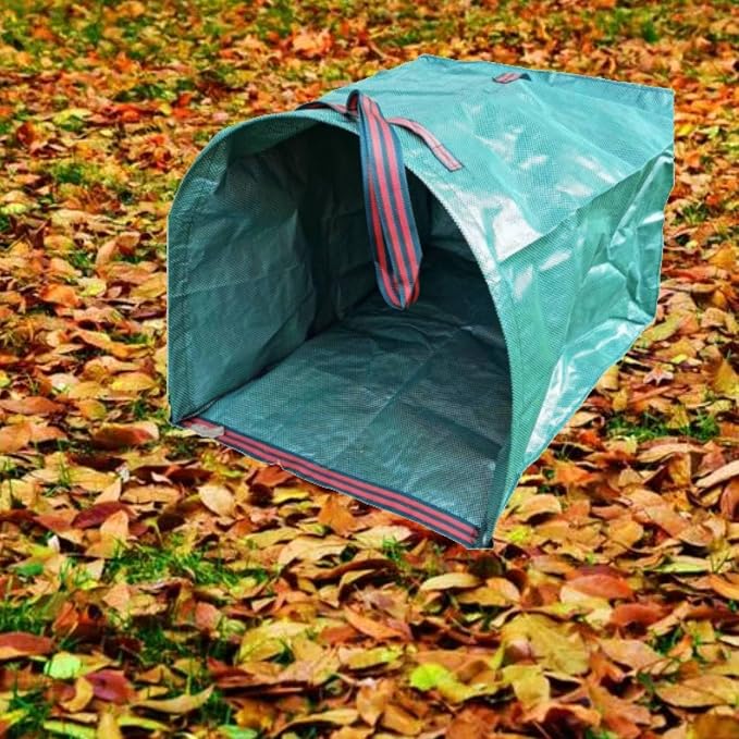 2-Pack 40-Gallon Heavy-Duty Reusable Yard Waste Bags with Gloves | For leaves, lawn, grass clippings, camping. Durable, foldable, easy carry and storage