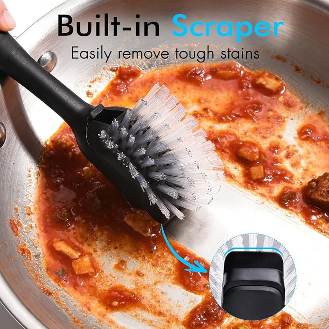 Dish Brush Refill for OXO Steel Dish Brush, 8 Pack | Dish Brush Replacement Head, Dishwasher Safe, Premium Bristles