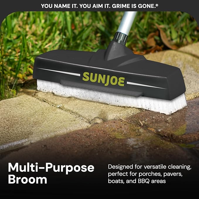 Sun Joe SPX-PWB1 Power Scrubbing Broom for Sweeping and Surface Cleaning, Compatible with SPX Series Pressure Washers