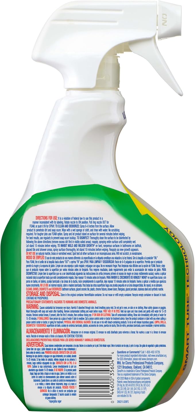 CloroxPro Tilex Disinfecting Soap Scum Remover Spray, 32 Fluid Ounces (Package May Vary)