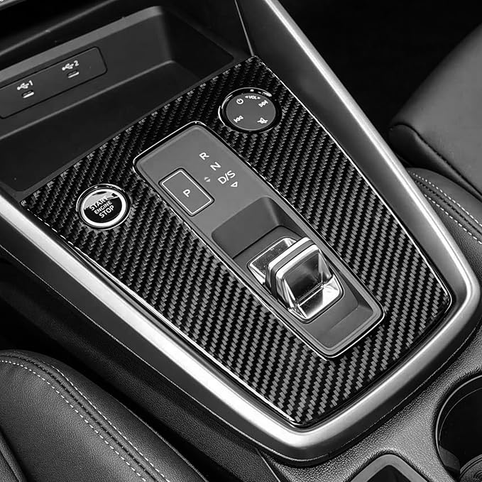 Carbon Fiber Gear Shift Stickers Fit for Audi A3 8Y S3 RS3 2021-2025 | for Sportback 2021-2025 | Trim Gear Shift Panel Cover Center Console | Self-adhesive