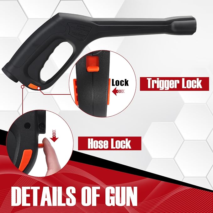 JOEJET Pressure Washer Spray Gun and Hose 32FT, Extension Wand with Nozzles | Compatible with Some Portland Husky Black Decker Ford Pulsar ShopForce Taskforce Powerwasher Power Washer