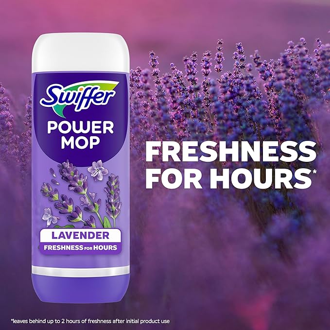 Swiffer PowerMop Floor Cleaning Solution with Lavender Scent, Triple Pack