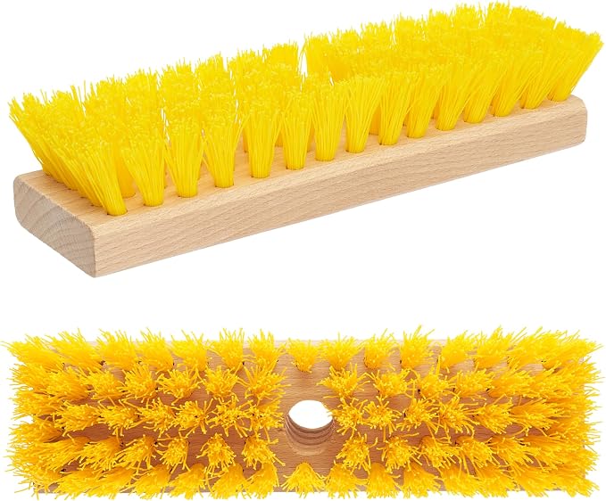 Deck Scrub Brush Head 7.87" - Heavy Duty Concrete & Wooden Deck Scrub Brush With Hard Nylon Bristles