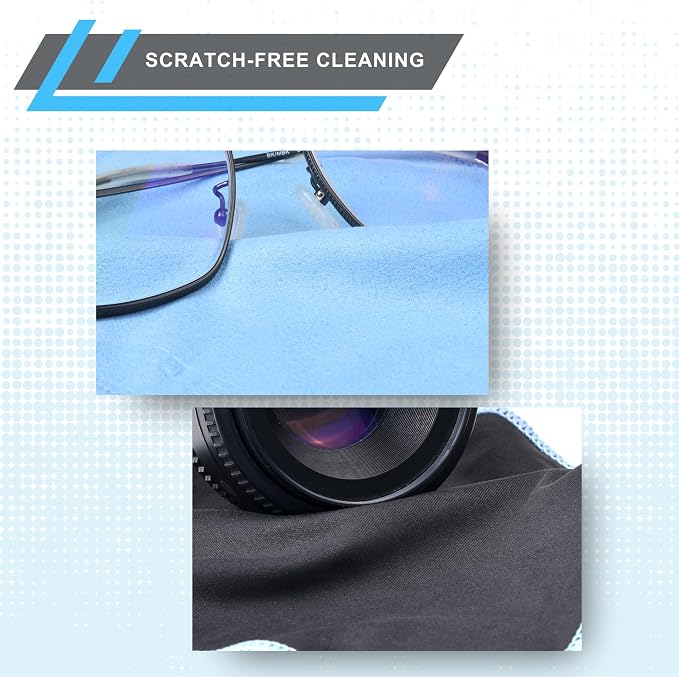 Eco-Fused Microfiber Cleaning Cloths - 5 Pack - Double-Sided Cleaning Cloths - Microfiber and Suede Cloth for Smartphones, LCD TV, Tablets, Laptop Screens, Camera Lenses and Delicate Surfaces