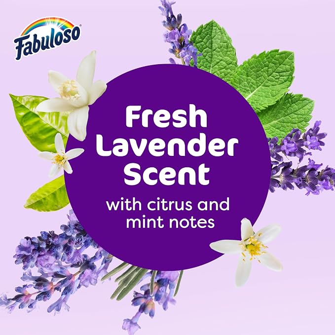 Fabuloso 2X Multi-Purpose Cleaner, No Rinse Floor Cleaner, Long-Lasting Freshness, Light Lavender Scent, 56 fl oz