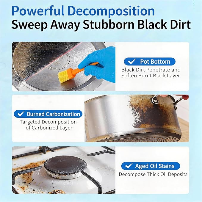Heavy Oil Stain Cleaner, Pot Bottom Black Stain Cleaner,Stainless Steel Cleaning & Polishing, Powerful Kitchenware Cleaner, Multi-purpose Cleaner for Cookware (400, Grams)