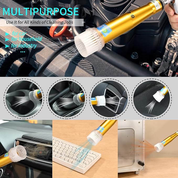 GOCCIDA High Pressure Car Cleaning Gun Air Blow Gun for Car Detailing | Tornado Dry Cleaning Gun Pro Auto Detailing Tool Quickly Removes Surface Dirt and Dust Air Gun Works with Air Compressor