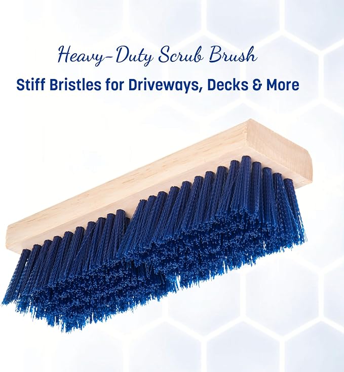 Carlisle FoodService Products 36193P14 Blue Color, 10" Polypropylene Deck Scrub Brush