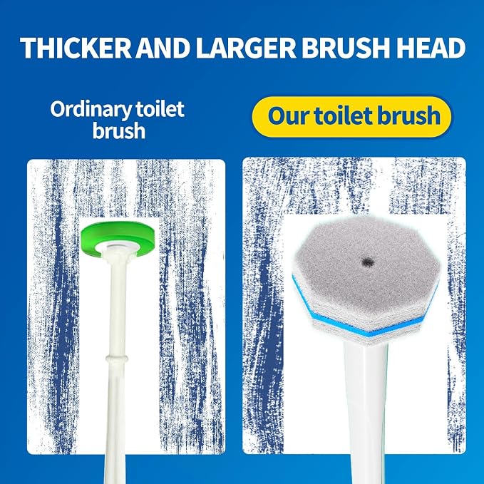Disposable Toilet Brush Cleaning System with 50pcs Refills Pads Replacement Heads, Toilet Cleaning Stick, Wall Mounted Wand Kit Bathroom Maintenance, Toilet Bowl Cleaner Brush Holder and Set