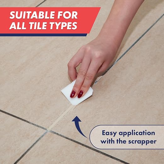 ZippySolve Tile Grout, Repair Kit, 2 Pack Grout Filler, Restore & Renew Tile Joints Line, Fast Drying Tile Grout Paint Squeeze Tube for Bathroom Shower Kitchen Floor, Waterproof (17.6 oz, Beige)