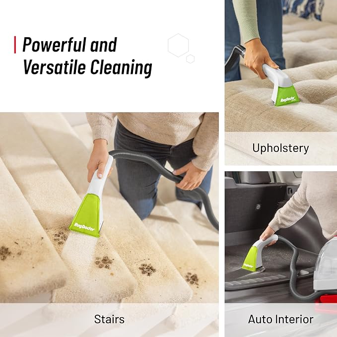 Rug Doctor Pet Portable Spot Cleaner, 2X Suction Power, Lightweight Pet Carpet Cleaner Machine, Pro-Grade Power Removes Stains & Odors from Rugs, Carpets And Upholstery | Dual-Action Pet Tool Picks Up Pet Hair and Removes Stains and Odors, Wheels and R...